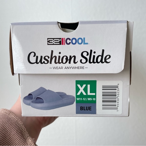 32 Degrees Cool Cushion Slides Slippers Sandals Shower Shoes Unisex Blue XL - Picture 2 of 7